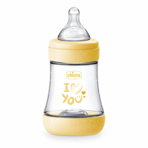 Шише Perfect 5 150 мл , силикон, жълто -  - Chicco Bulgaria