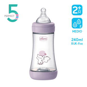 Шише Perfect 5,2м+, 240 мл, среден поток, момиче -  - Chicco Bulgaria