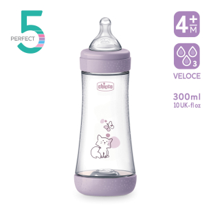 Шише Perfect 5 ,6м+, 300 мл, бърз поток, момиче -  - Chicco Bulgaria